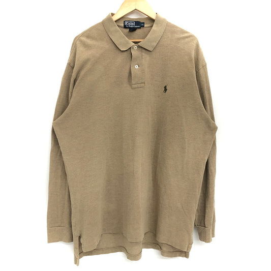 【ジャンク品】【メンズ】 POLO RALPH LAUREN ポロ・ラルフローレン 長袖ポロシャツ ワンポイント トップス 古着 ヴィンテージ系 146-260309-rs-03-fur サイズ：XL カラー：ベージュ 万代Net店