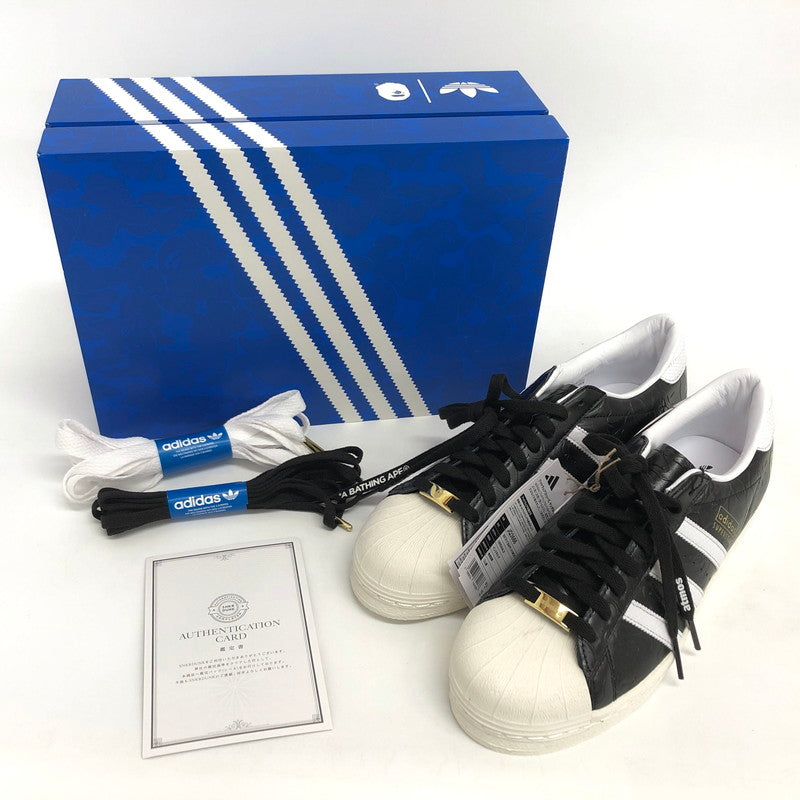 【中古品】【メンズ】 adidas アディダス × A BATHING APE × atmos JQ3666 SSTR V BAPE ATOMOS スニーカー シューズ 靴 161-251001-rs-01-fur サイズ：28.0cm US10 カラー：ブラック/ホワイト 万代Net店
