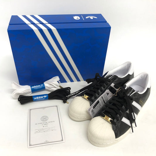 【中古品】【メンズ】 adidas アディダス × A BATHING APE × atmos JQ3666 SSTR V BAPE ATOMOS スニーカー シューズ 靴 161-251001-rs-01-fur サイズ：28.0cm US10 カラー：ブラック/ホワイト 万代Net店
