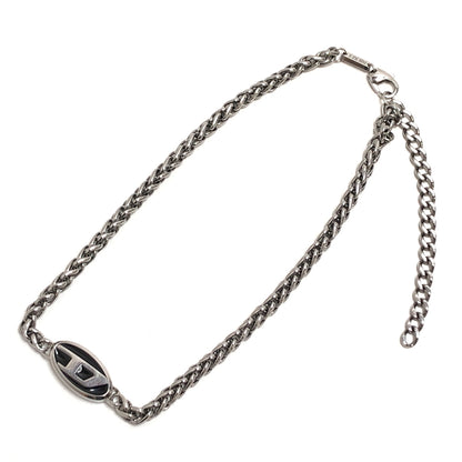 【現状渡し品】【メンズ/レディース】 DIESEL ディーゼル STEEL D LOGO NECKLACE ロゴ ネックレス スチール アクセサリー 192-260604-rs-05-fur カラー：シルバー/ブラック 万代Net店
