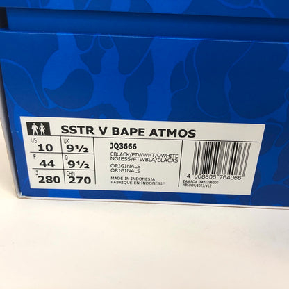 【中古品】【メンズ】 adidas アディダス × A BATHING APE × atmos JQ3666 SSTR V BAPE ATOMOS スニーカー シューズ 靴 161-251001-rs-01-fur サイズ：28.0cm US10 カラー：ブラック/ホワイト 万代Net店