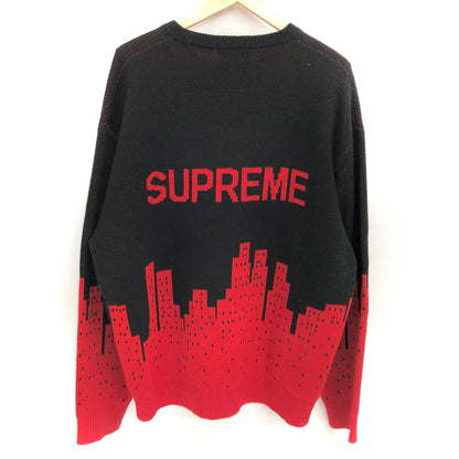 【中古品】【メンズ】 SUPREME シュプリーム 20SS NEW YORK SWEATER ニット セーター 長袖 トップス 149-260604-rs-06-fur サイズ：XL カラー：ブラック/レッド 万代Net店