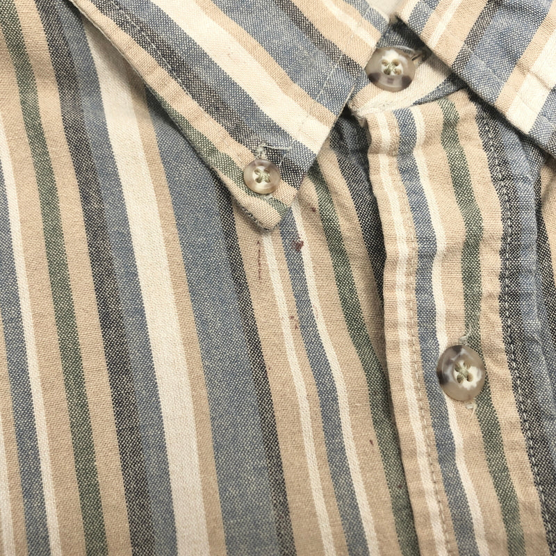 【現状渡し品】【メンズ】 CARHARTT カーハート STRIPE S/S BD SHIRT ストライプ シャツ 半袖 トップス 古着 ヴィンテージ 146-260604-rs-08-fur サイズ：3XL カラー：ベージュ/ブルー系 万代Net店