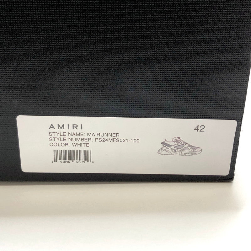 【中古品】【メンズ】 AMIRI アミリ Ma Runner PS24MFS021-100 MA ランナー スニーカー シューズ 靴 162-251002-hn-03-fur サイズ：27.0cm US 9 カラー：ホワイト系 万代Net店