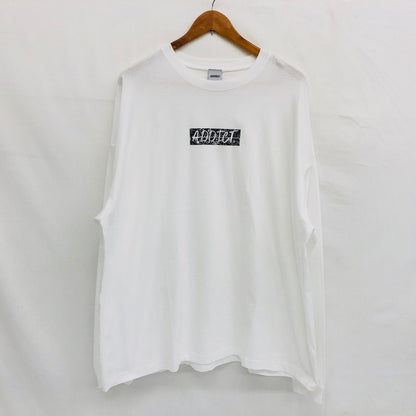 【中古品】【メンズ】 ADDICT アディクト Paisley Box Logo Tee ペイズリー ボックスロゴ Tシャツ 長袖 トップス 142-250629-hn-03-fur サイズ：XL カラー：ホワイト 万代Net店