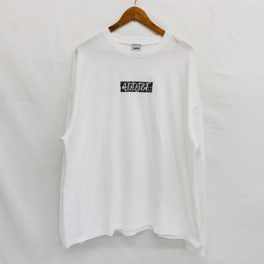 【中古品】【メンズ】 ADDICT アディクト Paisley Box Logo Tee ペイズリー ボックスロゴ Tシャツ 長袖 トップス 142-250629-hn-03-fur サイズ：XL カラー：ホワイト 万代Net店