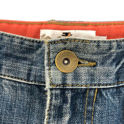 【現状渡し品】【メンズ】 絡繰魂 カラクリ魂 DENIM PANTS 283261 桜流水 刺繍入り デニムパンツ 和柄 Gパン ジーンズ ボトムス 古着 156-260605-rs-04-fur サイズ：34 カラー：インディゴ 万代Net店
