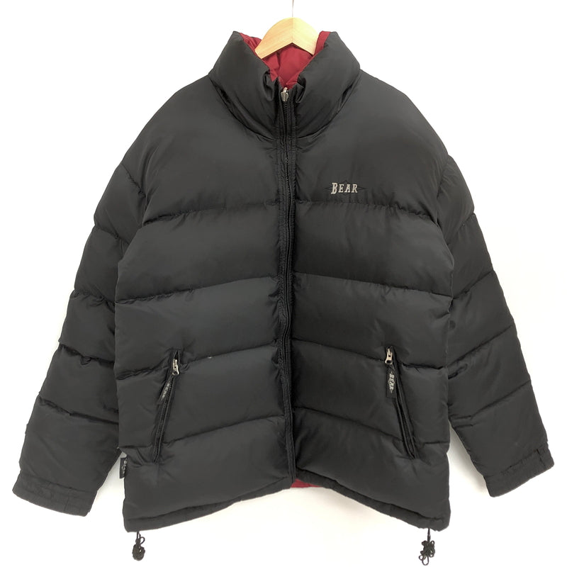 【現状渡し品】【メンズ】 BEAR ベアー REVERSIBLE DOWN JACKET リバーシブル ダウンジャケット USA製 アウター 古着 ヴィンテージ 146-260821-rs-02-fur サイズ：L カラー：ブラック×レッド 万代Net店