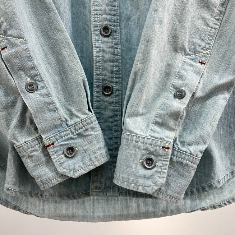 【中古品】【メンズ】 AVIREX アヴィレックス 6105084 L/S DENIM SHIRT デニムシャツ 145-260303-WA-09-iwa サイズ：M カラー：ライトブルー 万代Net店