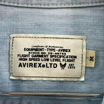 【中古品】【メンズ】 AVIREX アヴィレックス 6105084 L/S DENIM SHIRT デニムシャツ 145-260303-WA-09-iwa サイズ：M カラー：ライトブルー 万代Net店