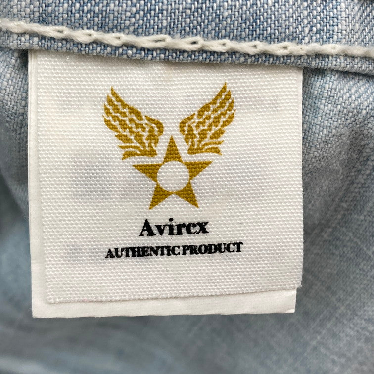 【中古品】【メンズ】 AVIREX アヴィレックス 6105084 L/S DENIM SHIRT デニムシャツ 145-260303-WA-09-iwa サイズ：M カラー：ライトブルー 万代Net店