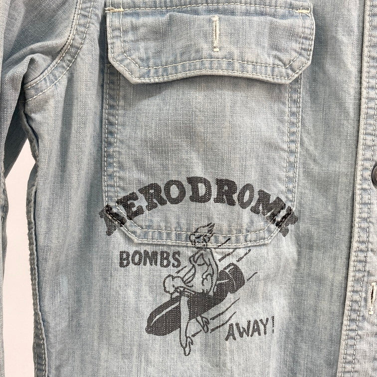 【中古品】【メンズ】 AVIREX アヴィレックス 6105084 L/S DENIM SHIRT デニムシャツ 145-260303-WA-09-iwa サイズ：M カラー：ライトブルー 万代Net店