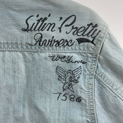 【中古品】【メンズ】 AVIREX アヴィレックス 6105084 L/S DENIM SHIRT デニムシャツ 145-260303-WA-09-iwa サイズ：M カラー：ライトブルー 万代Net店