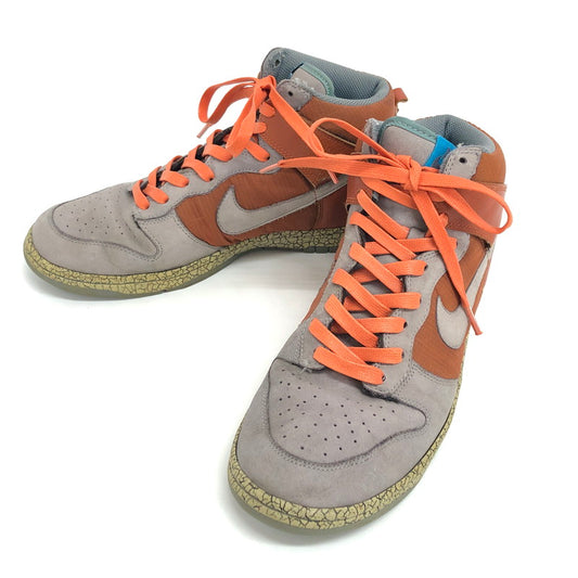 【現状渡し品】【メンズ】 NIKE ナイキ Dunk HI Premium "Earthquake" 306968-801 ダンク ハイ プレミアム アースクエイク スニーカー シューズ 靴 160-260310-rs-02-fur サイズ：28.5cm US10.5 カラー：オレンジ/グレー 万代Net店