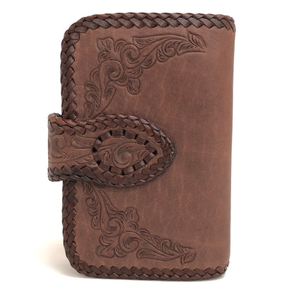 【中古品】【メンズ/レディース】 SAAD サード LEATHER WALLET レザーウォレット 二つ折り財布 インディアン コンチョ 革 200-250225-rs-04-fur カラー：ブラウン系 万代Net店