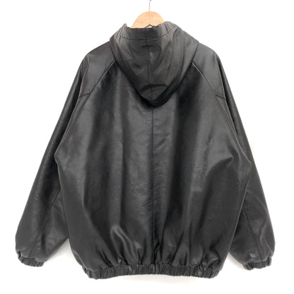 【現状渡し品】【メンズ】 HUF ハフ PLANTLIFE JACKET プラントライフ柄 レザージャケット アウター 142-260821-rs-04-fur サイズ：M カラー：ブラック 万代Net店