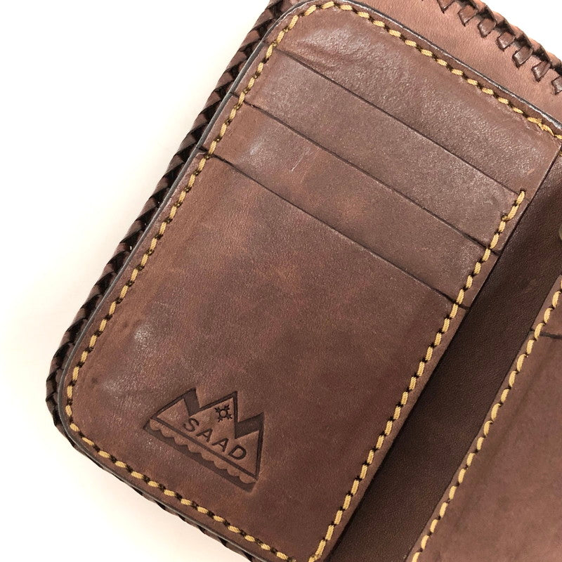 【中古品】【メンズ/レディース】 SAAD サード LEATHER WALLET レザーウォレット 二つ折り財布 インディアン コンチョ 革 200-250225-rs-04-fur カラー：ブラウン系 万代Net店