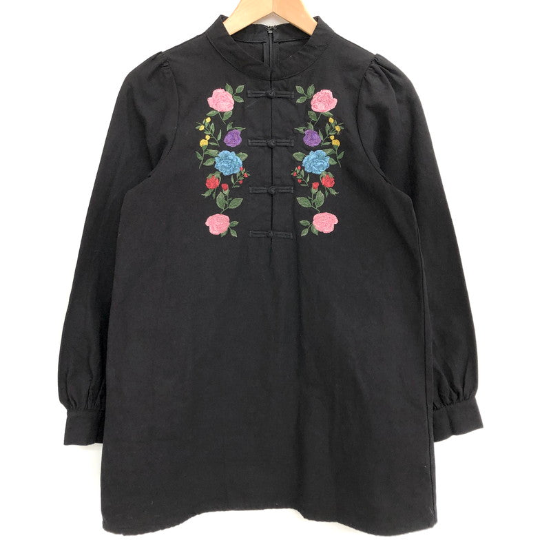 【中古品】【レディース】 jouetie ジュエティ エンブロイダリーチャイナミニワンピース 082320300901-01 バラ 刺繍 170-260311-rs-03-fur サイズ：M カラー：ブラック 万代Net店