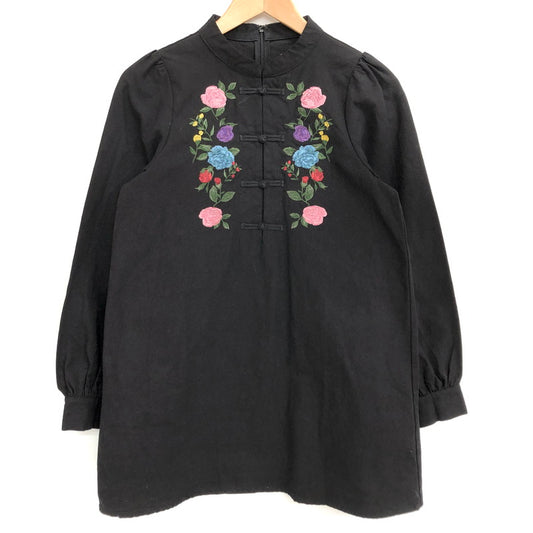 【中古品】【レディース】 jouetie ジュエティ エンブロイダリーチャイナミニワンピース 082320300901-01 バラ 刺繍 170-260311-rs-03-fur サイズ：M カラー：ブラック 万代Net店