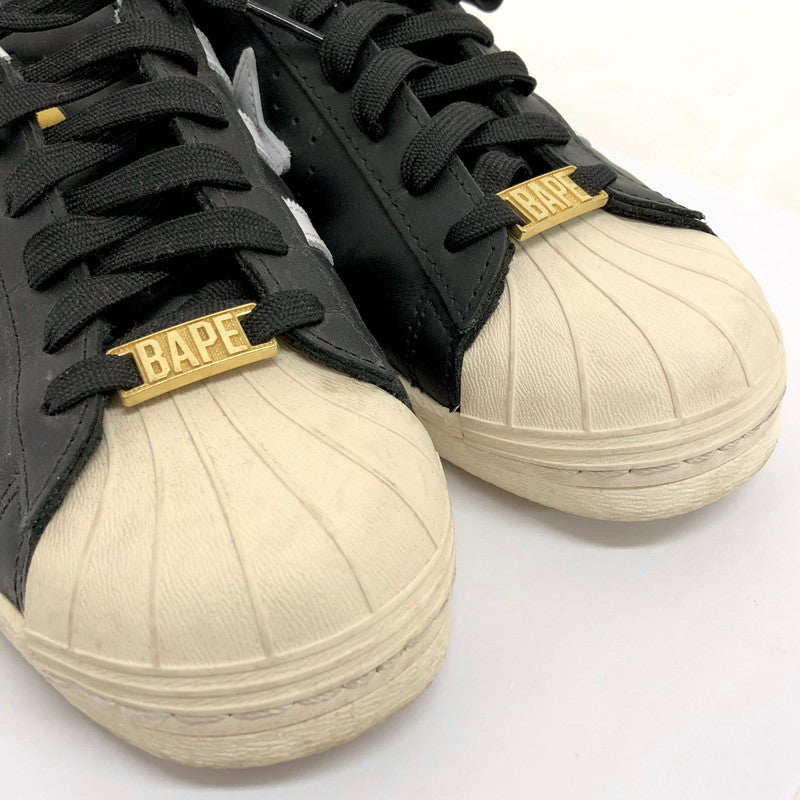 【現状渡し品】【メンズ】 adidas アディダス × A BATHING APE SUPERSTAR 80S IF2385 スーパースター スニーカー シューズ 靴 161-251223-rs-05-fur サイズ：26.5cm US8.5 カラー：ブラック/ホワイト 万代Net店