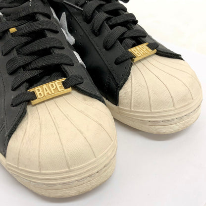 【現状渡し品】【メンズ】 adidas アディダス × A BATHING APE SUPERSTAR 80S IF2385 スーパースター スニーカー シューズ 靴 161-251223-rs-05-fur サイズ：26.5cm US8.5 カラー：ブラック/ホワイト 万代Net店