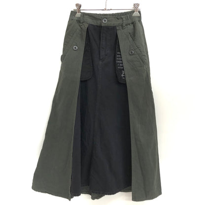 【中古品】【レディース】 AVIREX アヴィレックス MILITARY LAYERED LIKE SKIRT 783-4216601 ミリタリー レイヤードスカート ロングスカート 171-260311-rs-02-fur サイズ：S カラー：カーキ/ブラック 万代Net店