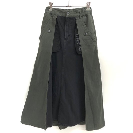 【中古品】【レディース】 AVIREX アヴィレックス MILITARY LAYERED LIKE SKIRT 783-4216601 ミリタリー レイヤードスカート ロングスカート 171-260311-rs-02-fur サイズ：S カラー：カーキ/ブラック 万代Net店