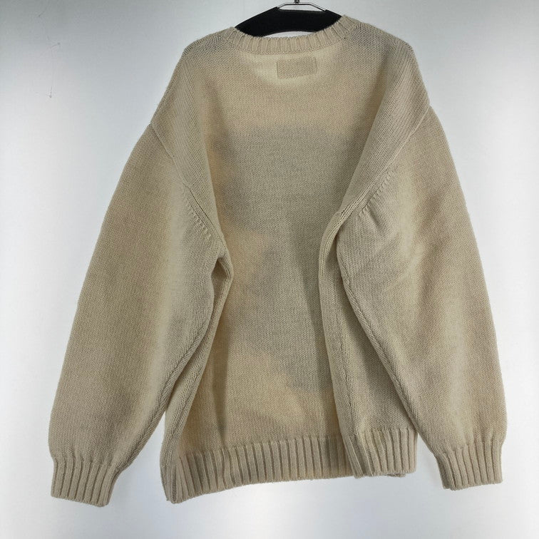 【中古品】【メンズ】 WACKO MARIA ワコマリア TIM LEMI クルーネックセーター INTARSIA CREW NECK SWEATER 142-250213-OR-03-iwa サイズ：L カラー：ホワイト系 万代Net店