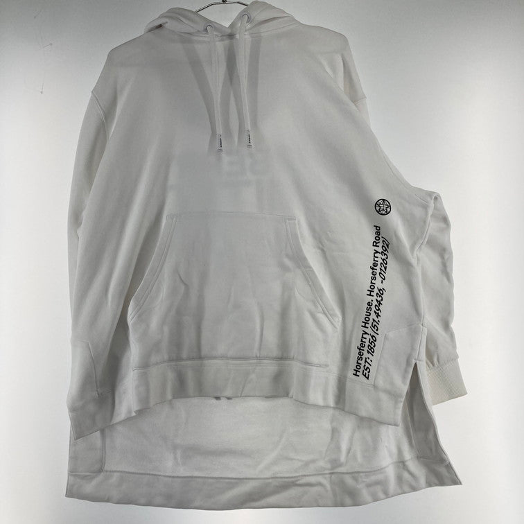 【中古品】【メンズ/レディース】 BURBERRY バーバリー オーバーサイズパーカー バックプリント 141-250213-OR-04-iwa サイズ：XS カラー：ホワイト系 万代Net店