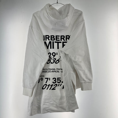 【中古品】【メンズ/レディース】 BURBERRY バーバリー オーバーサイズパーカー バックプリント 141-250213-OR-04-iwa サイズ：XS カラー：ホワイト系 万代Net店