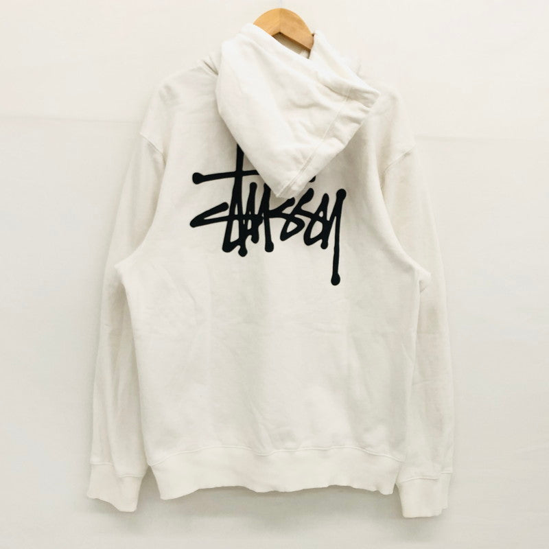 【中古品】【メンズ】 STUSSY ステューシー 1924649 ロゴプリントフーディパーカー スウェット 長袖 トップス 142-250225-hn-06-fur サイズ：L カラー：ホワイト 万代Net店