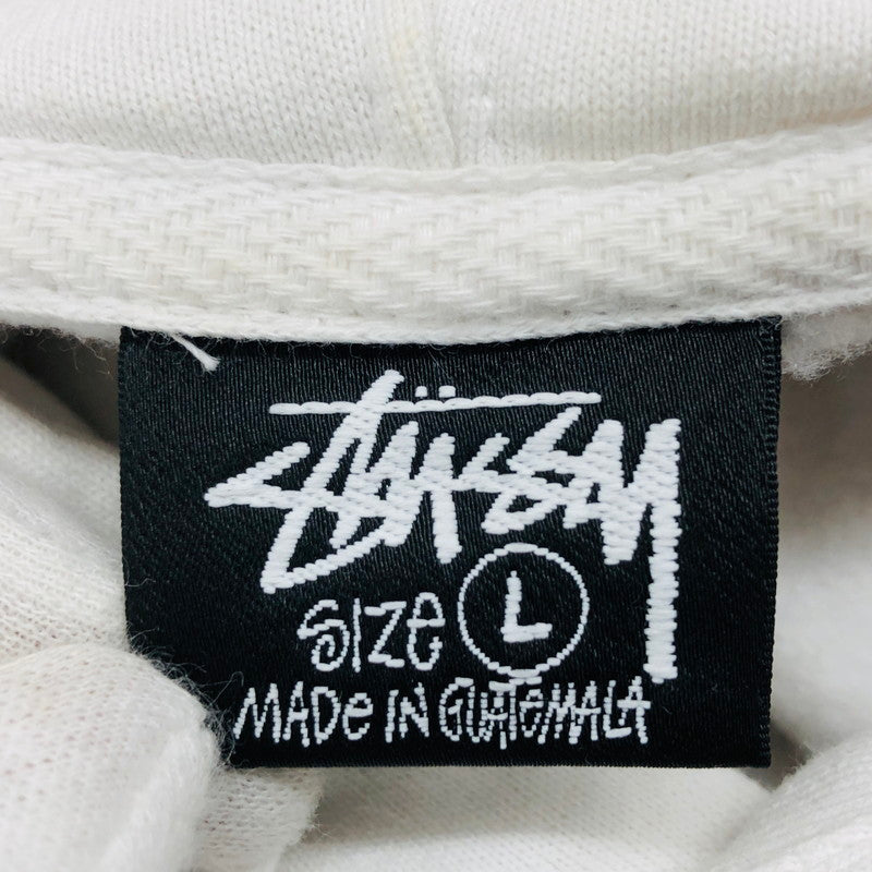 【中古品】【メンズ】 STUSSY ステューシー 1924649 ロゴプリントフーディパーカー スウェット 長袖 トップス 142-250225-hn-06-fur サイズ：L カラー：ホワイト 万代Net店