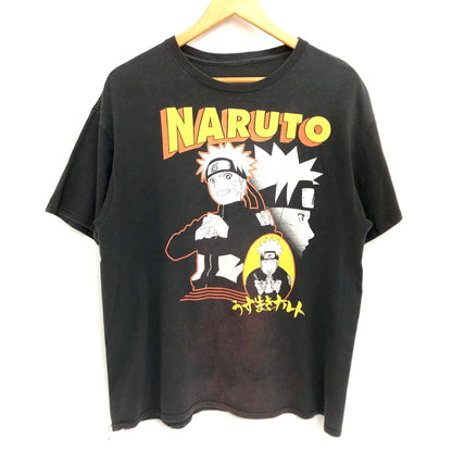 【現状渡し品】【メンズ】 NARUTO SHIPPUDEN -ナルト- 疾風伝 S/S TEE キャラクター プリント Tシャツ 半袖 古着 ヴィンテージ 146-260608-rs-01-fur サイズ：L カラー：ブラック 万代Net店