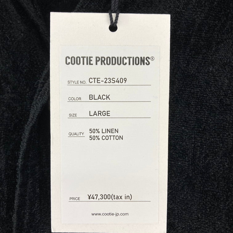 【中古品】【メンズ】 COOTIE クーティー ベルベット シャツ 襟付きシャツ 半袖シャツ CTE-23S409 147-250213-OR-06-iwa サイズ：L カラー：ブラック系 万代Net店