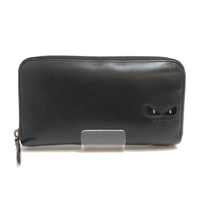 【中古品】【メンズ】 FENDI フェンディ BUGS EYE ZIP ROUND LONG WALLET 7M0210 6OC F0GXN モンスターアイ ラウンドファスナー 長財布 181-260608-rs-05-fur カラー：ブラック 万代Net店