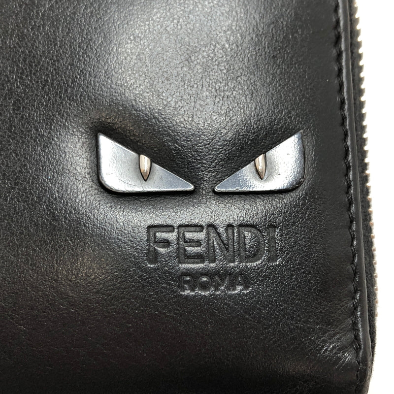 【中古品】【メンズ】 FENDI フェンディ BUGS EYE ZIP ROUND LONG WALLET 7M0210 6OC F0GXN モンスターアイ ラウンドファスナー 長財布 181-260608-rs-05-fur カラー：ブラック 万代Net店