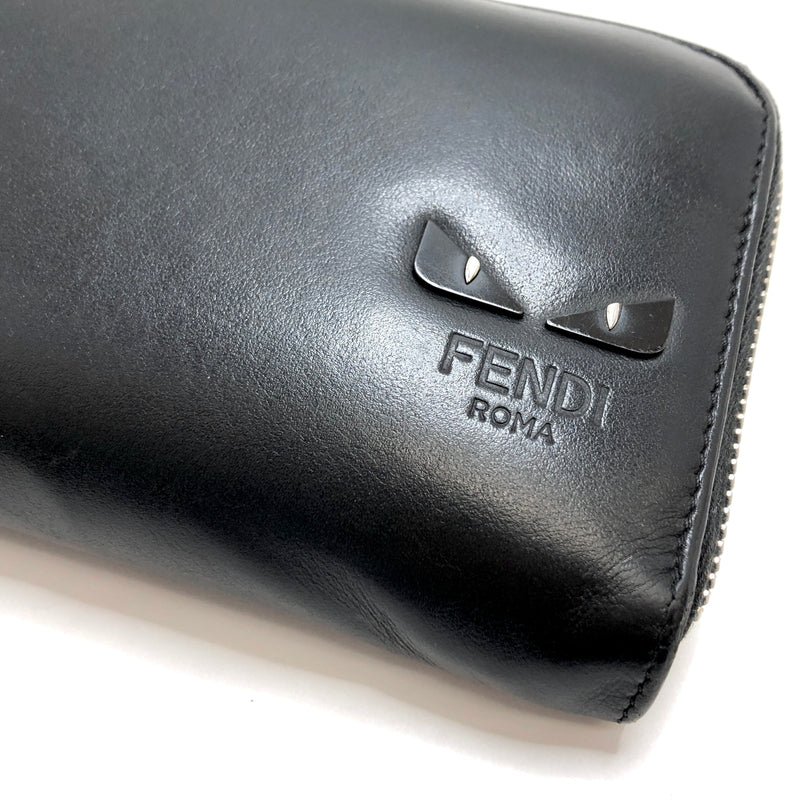 【中古品】【メンズ】 FENDI フェンディ BUGS EYE ZIP ROUND LONG WALLET 7M0210 6OC F0GXN モンスターアイ ラウンドファスナー 長財布 181-260608-rs-05-fur カラー：ブラック 万代Net店