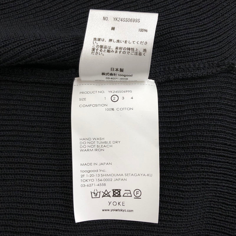 【現状渡し品】【メンズ】 YOKE ヨーク RIB KNITTED SHIRT YK24SS0699S ニットシャツ 半袖 トップス 140-251006-rs-01-fur サイズ：2 カラー：ブラック 万代Net店