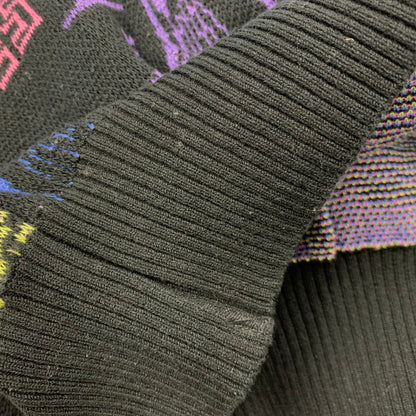 【中古品】【メンズ】 WACKO MARIA ワコマリア MARIA JACQUARD CREW NECK SWEATER マリア ジャガード クルー ネック ニット セーター トップス 142-260617-kh-11-izu サイズ：S カラー：ブラック 万代Net店