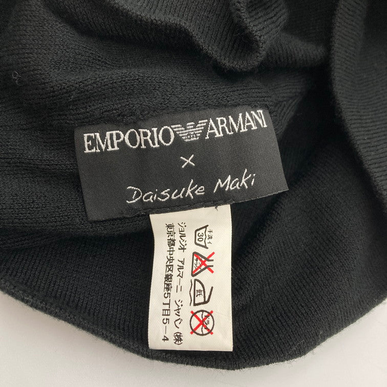 【中古品】【メンズ】 Emporio Armani エンポリオ・アルマーニ  × DAISUKE MAKI ニット帽 ニットキャップ 帽子 185-250217-OR-01-iwa カラー：黒 万代Net店