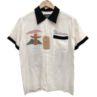 【中古品】【メンズ】 STUDIO D’ARTISAN ステュディオダルチザン S/S SHIRT 5710 ALABUTA刺繍 ボーリングシャツ レーヨン 半袖 トップス アメカジ系 145-250226-rs-05-fur サイズ：38 カラー：アイボリー 万代Net店