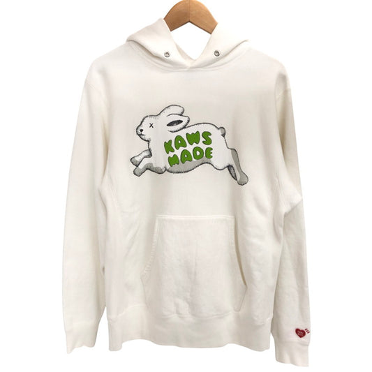 【現状渡し品】【メンズ】 HUMAN MADE ヒューマンメード × KAWS カウズ Hoodie プルオーバーフーディ パーカー 長袖 トップス ストリート系 142-251006-rs-05-fur サイズ：M カラー：ホワイト 万代Net店