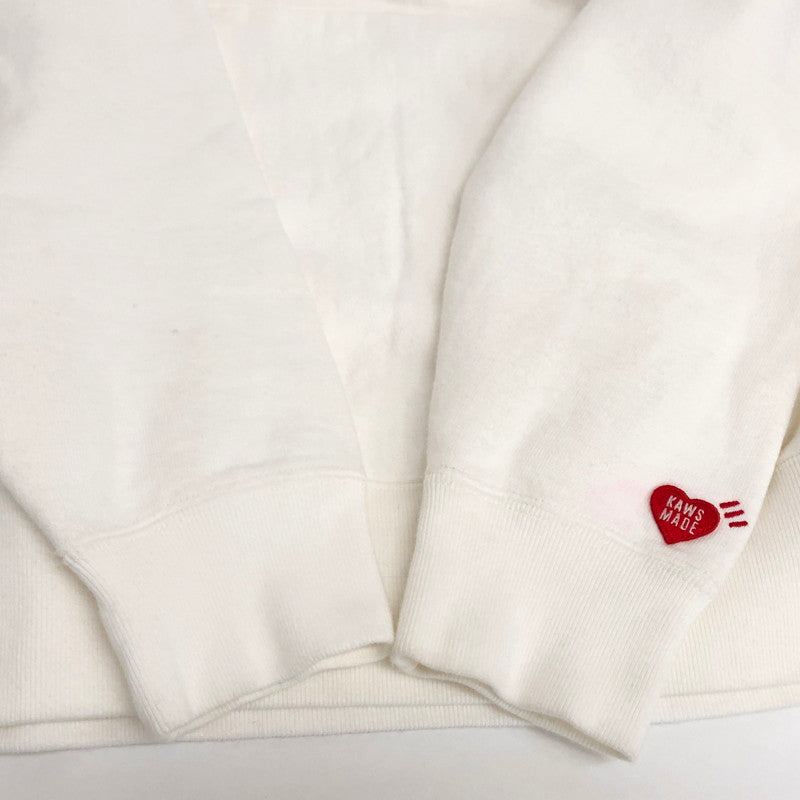 【現状渡し品】【メンズ】 HUMAN MADE ヒューマンメード × KAWS カウズ Hoodie プルオーバーフーディ パーカー 長袖 トップス ストリート系 142-251006-rs-05-fur サイズ：M カラー：ホワイト 万代Net店