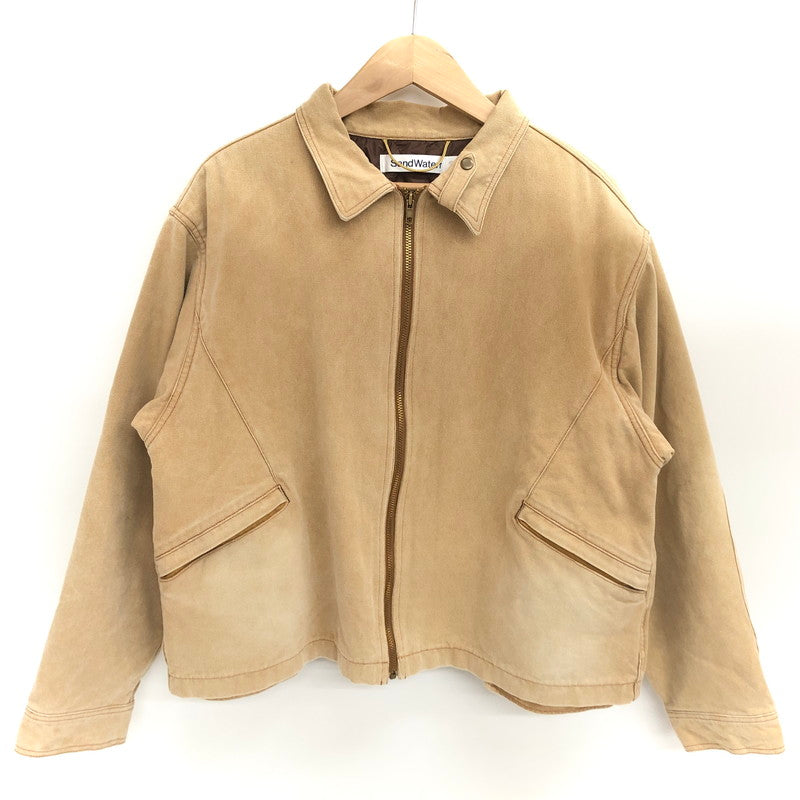 【現状渡し品】【メンズ】 SandWaterr サンドウォーター ORGANIZED WORK BLOUSON SW-J0302 キャンバスコットン ダック地 ブルゾン ジャケット アウター 古着 ヴィンテージ系 140-251006-rs-04-fur サイズ：2 カラー：ベージュ 万代Net店