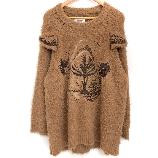 【現状渡し品】【メンズ】 doublet ダブレット ANIMAL EMBROIDERY PULLOVER 21AW33KN55 アルパカ ニット セーター 長袖 トップス 140-251006-rs-06-fur サイズ：M カラー：ブラウン・ベージュ系 万代Net店
