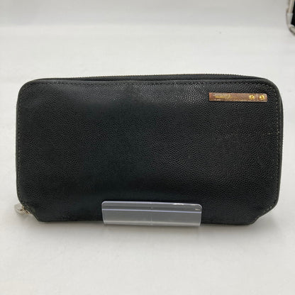 【中古品】【メンズ/レディース】 CARTIER カルティエ サントス レザー ラウンドファスナー 長財布 200-250804-NS-17-iwa カラー：ブラック シルバー ゴールド 万代Net店