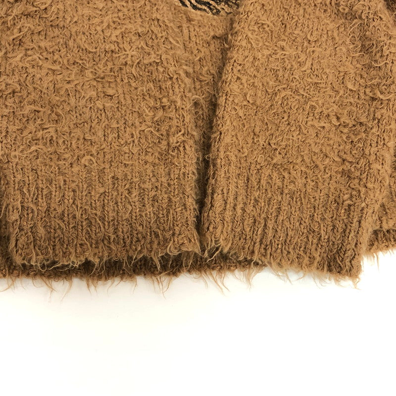 【現状渡し品】【メンズ】 doublet ダブレット ANIMAL EMBROIDERY PULLOVER 21AW33KN55 アルパカ ニット セーター 長袖 トップス 140-251006-rs-06-fur サイズ：M カラー：ブラウン・ベージュ系 万代Net店