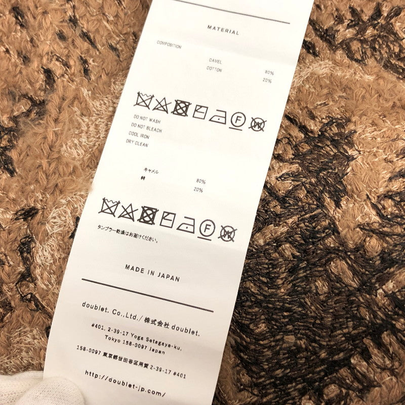 【現状渡し品】【メンズ】 doublet ダブレット ANIMAL EMBROIDERY PULLOVER 21AW33KN55 アルパカ ニット セーター 長袖 トップス 140-251006-rs-06-fur サイズ：M カラー：ブラウン・ベージュ系 万代Net店