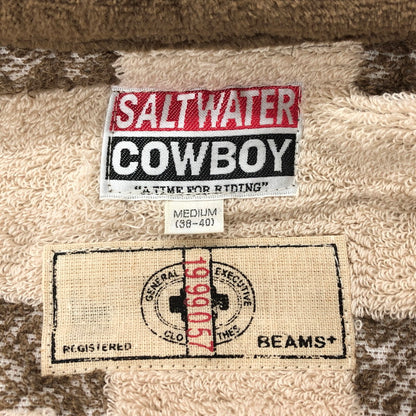 【中古品】【メンズ/レディース】 SALTWATER COWBOY ソルトウォーターカウボーイ × BEAMS＋ ビームスプラス パイルカーディガン SC-033BM ブルゾン 今治タオル 長袖 トップス 147-250227-rs-03-fur サイズ：M カラー：ブラウン/ベージュ 万代Net店