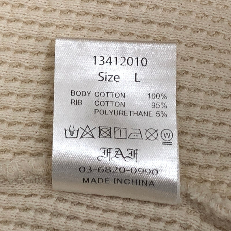 【中古品】【メンズ】 FAF(Fake As Flowers) フェイク アス フラワーズ Thermal Henley Shirts 13412010 サーマルヘンリー シャツ 長袖 トップス 147-260312-rs-03-fur サイズ：L カラー：アイボリー系 万代Net店